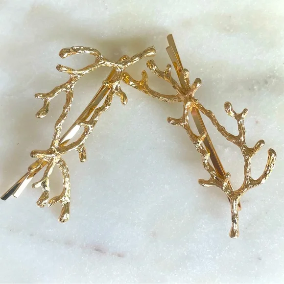 Anthropologie 2 Twig Hair Pins Clips - Picture 2 of 10